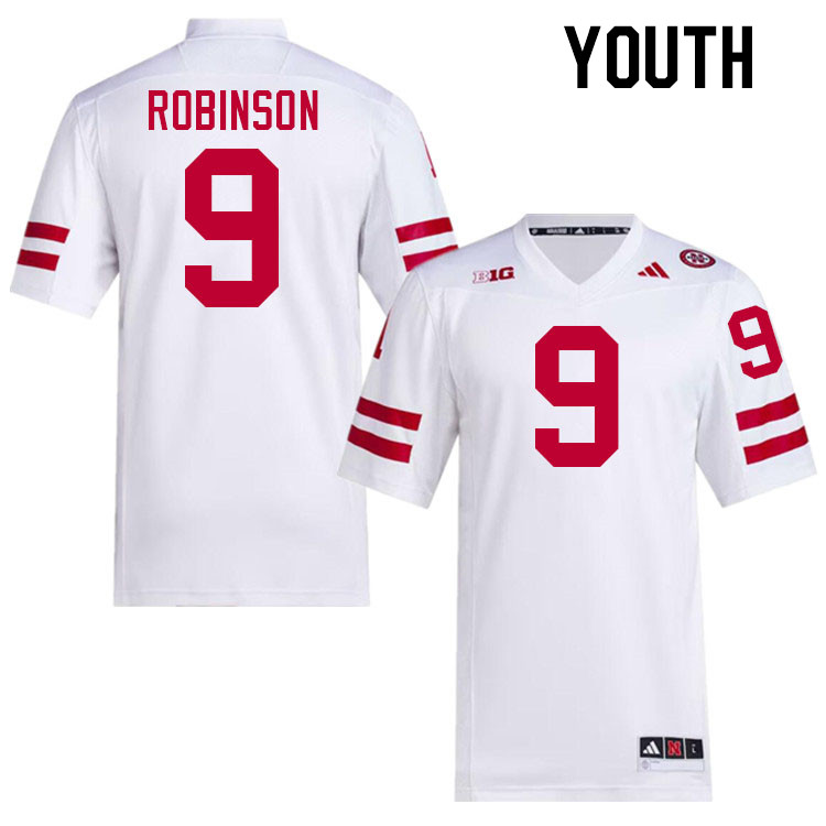 Youth #9 Ty Robinson Nebraska Cornhuskers College Football Jerseys Stitched Sale-White